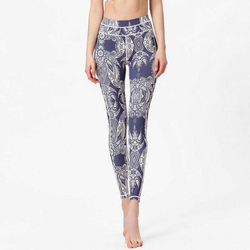Nimara Ritual Flowers Leaves Print Pants Sports Fitness Yoga Leggings Women's Yoga Pants