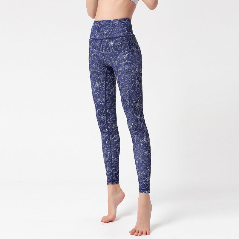 Nimara Ritual Flowers Leaves Birds Print Pants Sports Fitness Yoga Leggings Women's Yoga Pants