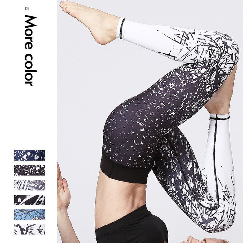 Nimara Ritual Lines Weeds Sakura Flowers Black Tree Print Pants Sports Fitness Yoga Leggings Women's Yoga Pants