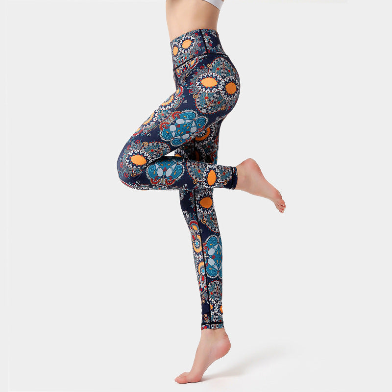 Nimara Ritual Flowers Leaves Birds Print Pants Sports Fitness Yoga Dance Leggings Women's Yoga Pants
