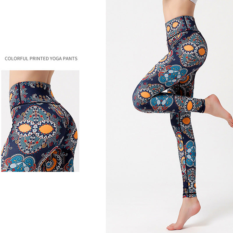 Nimara Ritual Flowers Leaves Birds Print Pants Sports Fitness Yoga Dance Leggings Women's Yoga Pants