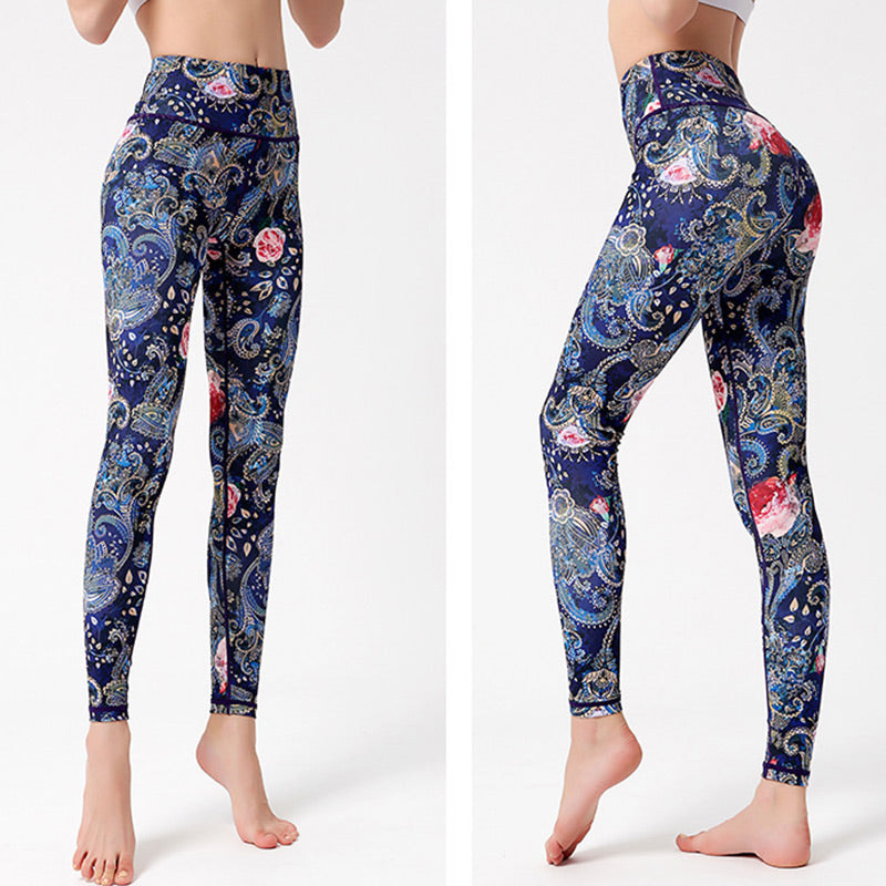 Nimara Ritual Flowers Leaves Birds Print Pants Sports Fitness Yoga Dance Leggings Women's Yoga Pants