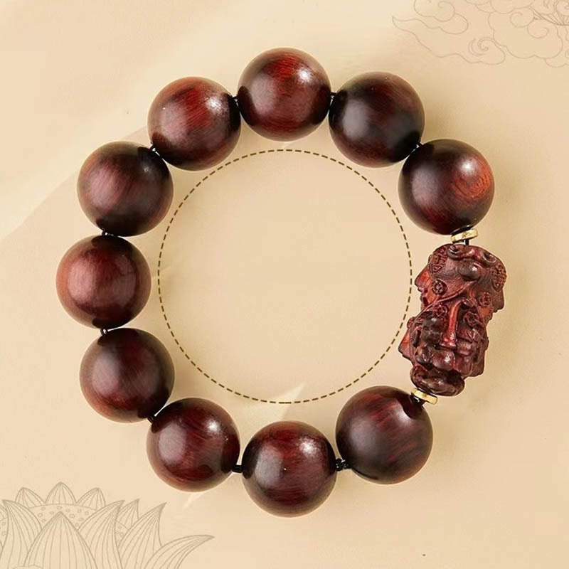 Nimara Ritual Small Leaf Red Sandalwood PiXiu Protection Bracelet