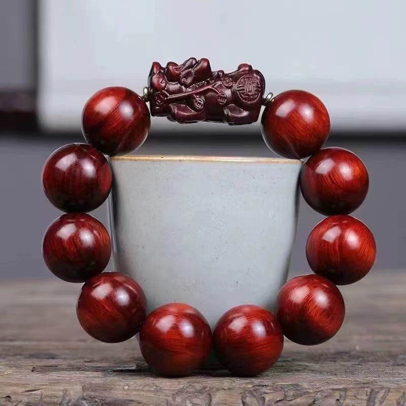 Nimara Ritual Small Leaf Red Sandalwood PiXiu Protection Bracelet