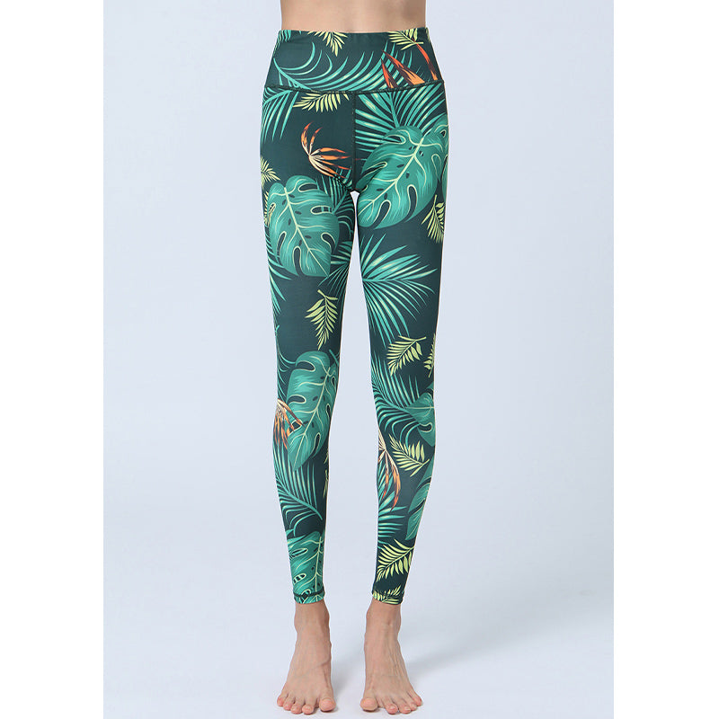 Nimara Ritual Leaves Print Pants Sports Fitness Yoga High Waist Leggings Women's Yoga Pants