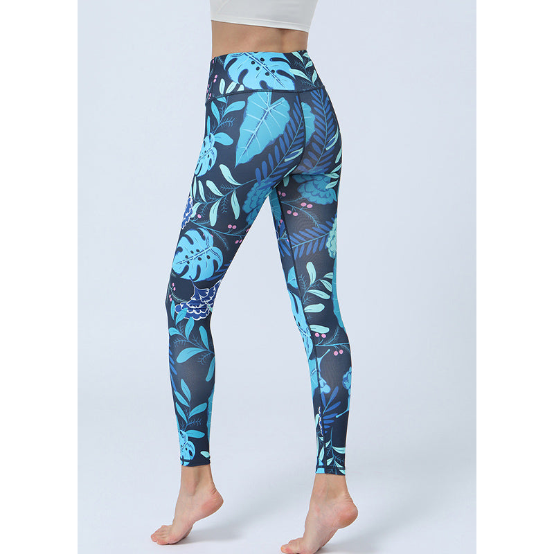 Nimara Ritual Leaves Print Pants Sports Fitness Yoga High Waist Leggings Women's Yoga Pants