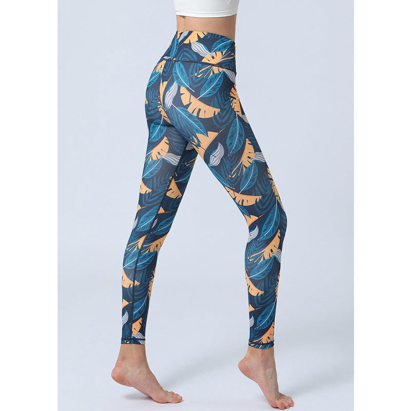 Nimara Ritual Leaves Print Pants Sports Fitness Yoga High Waist Leggings Women's Yoga Pants