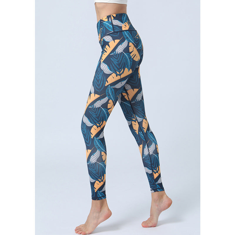 Nimara Ritual Leaves Print Pants Sports Fitness Yoga High Waist Leggings Women's Yoga Pants