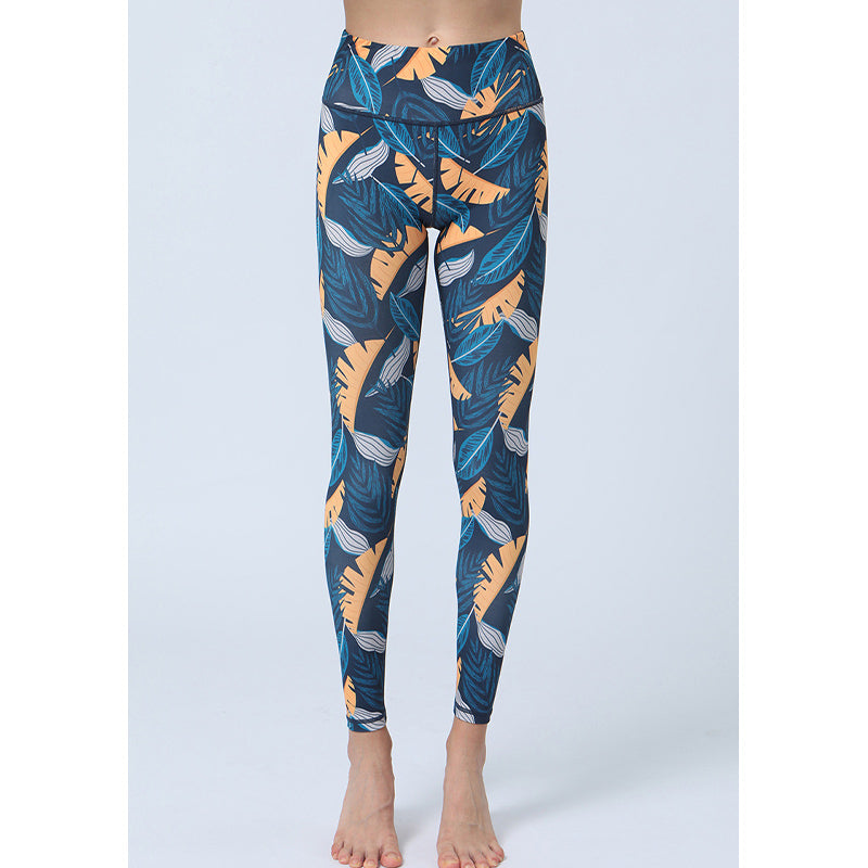 Nimara Ritual Leaves Print Pants Sports Fitness Yoga High Waist Leggings Women's Yoga Pants