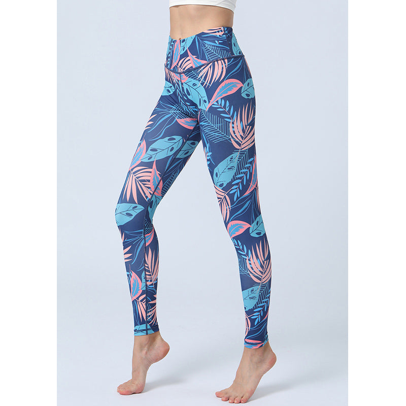 Nimara Ritual Leaves Print Pants Sports Fitness Yoga High Waist Leggings Women's Yoga Pants