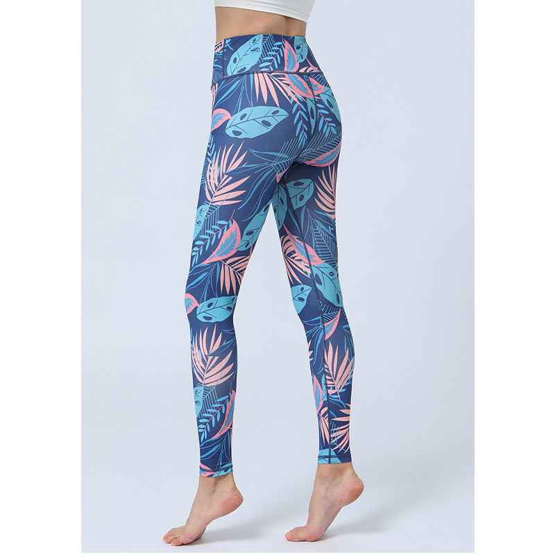 Nimara Ritual Leaves Print Pants Sports Fitness Yoga High Waist Leggings Women's Yoga Pants