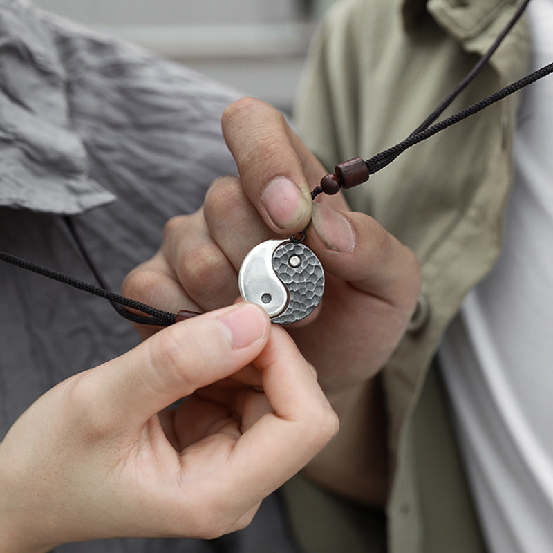 Nimara Ritual 990 Sterling Silver Yin Yang Balance Harmony Necklace Pendant