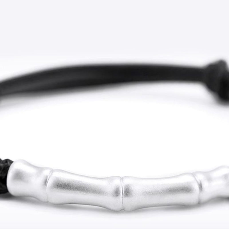 Nimara Ritual 999 Sterling Silver Bone Pattern Luck Rope Braided Bracelet