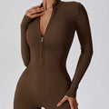 Nimara Ritual Women Zipper Long Sleeve Shapewear Jumpsuit Sports Fitness Yoga Bodysuit