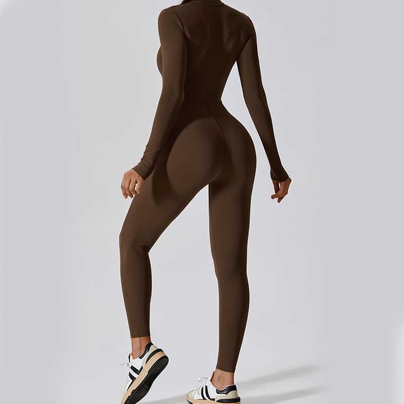 Nimara Ritual Women Zipper Long Sleeve Shapewear Jumpsuit Sports Fitness Yoga Bodysuit