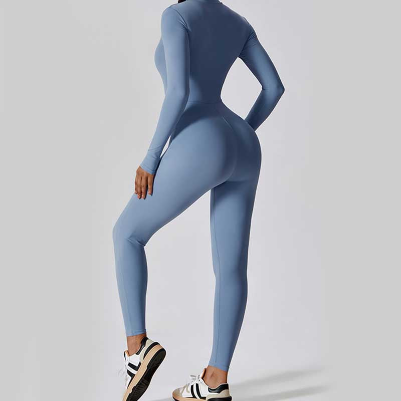 Nimara Ritual Women Zipper Long Sleeve Shapewear Jumpsuit Sports Fitness Yoga Bodysuit
