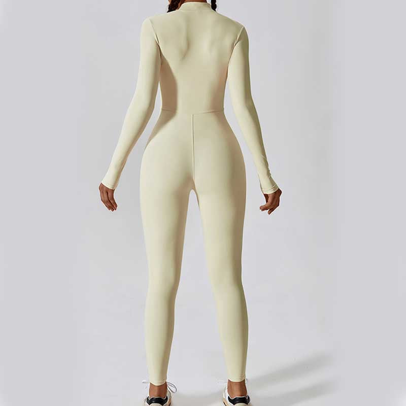 Nimara Ritual Women Zipper Long Sleeve Shapewear Jumpsuit Sports Fitness Yoga Bodysuit