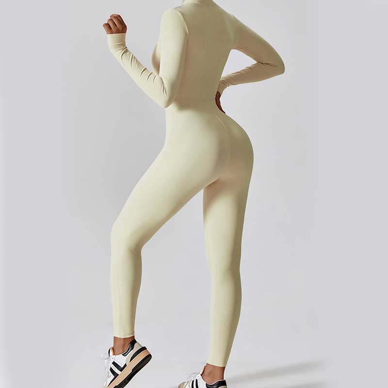 Nimara Ritual Women Zipper Long Sleeve Shapewear Jumpsuit Sports Fitness Yoga Bodysuit
