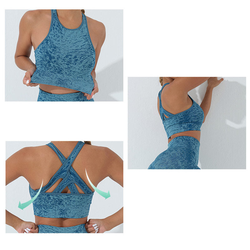 Nimara Ritual Seamless Fitness Crop Tank Top High Waist Leggings Pants Sports Gym Yoga Outfits