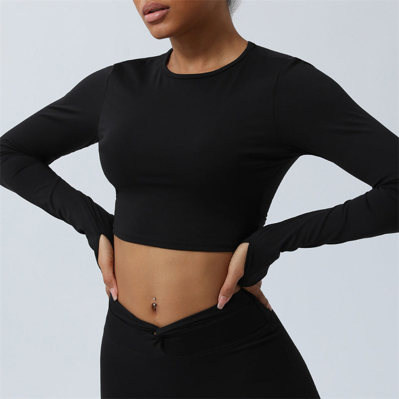 Nimara Ritual Women Workout Long Sleeve Crisscross Backless Top Tee Leggings Sports Fitness Yoga Outfit
