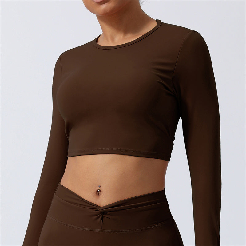 Nimara Ritual Women Workout Long Sleeve Crisscross Backless Top Tee Leggings Sports Fitness Yoga Outfit