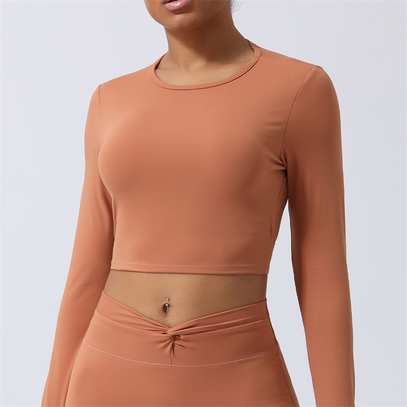 Nimara Ritual Women Workout Long Sleeve Crisscross Backless Top Tee Leggings Sports Fitness Yoga Outfit