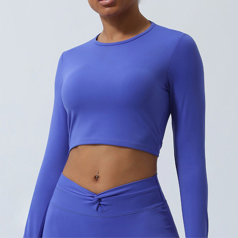 Nimara Ritual Women Workout Long Sleeve Crisscross Backless Top Tee Leggings Sports Fitness Yoga Outfit