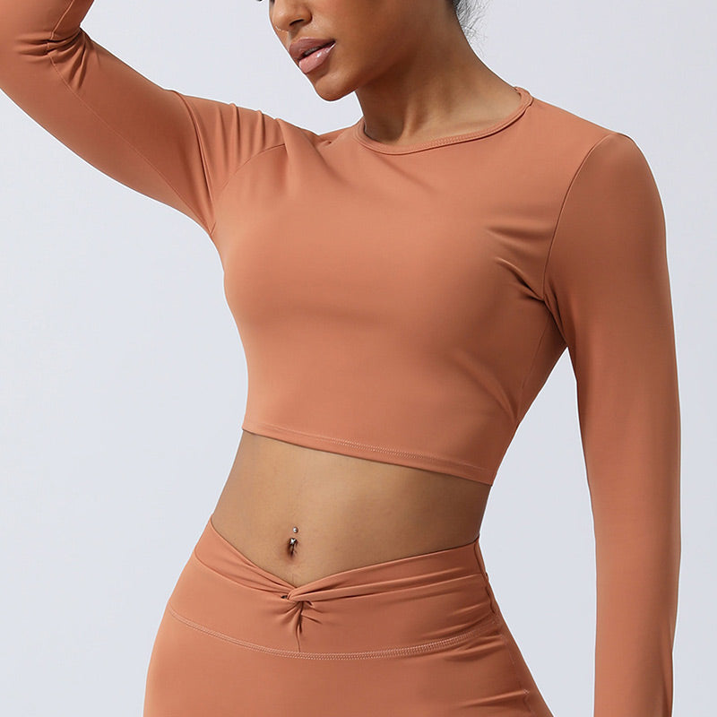 Nimara Ritual Women Workout Long Sleeve Crisscross Backless Top Tee Leggings Sports Fitness Yoga Outfit