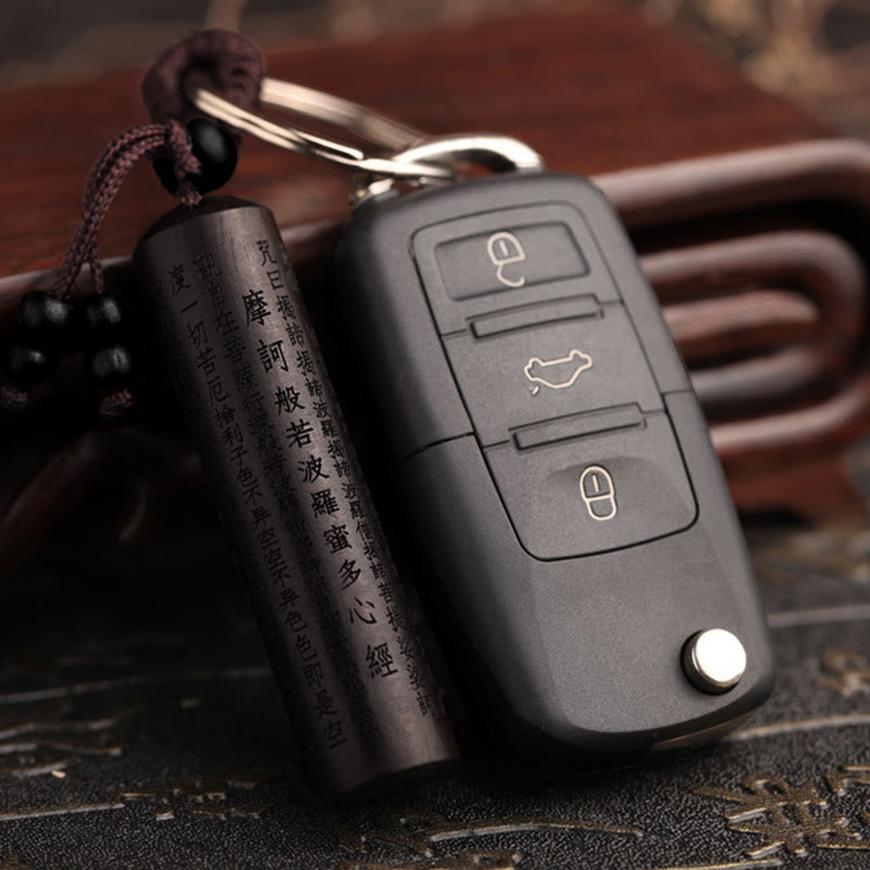 Nimara Ritual Tibet Ebony Heart Sutra Peace Key Chain