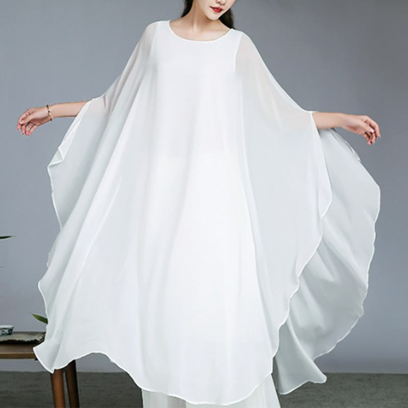 Nimara Ritual Simple Pattern Midi Dress Wide Leg Pants Meditation Spiritual Zen Practice Yoga Dance Clothing