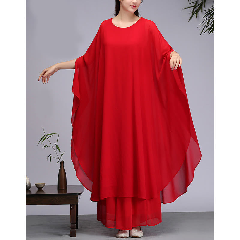 Nimara Ritual Simple Pattern Midi Dress Wide Leg Pants Meditation Spiritual Zen Practice Yoga Dance Clothing