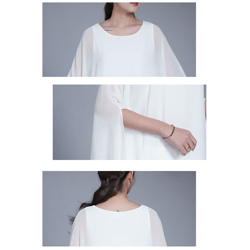 Nimara Ritual Simple Pattern Midi Dress Wide Leg Pants Meditation Spiritual Zen Practice Yoga Dance Clothing