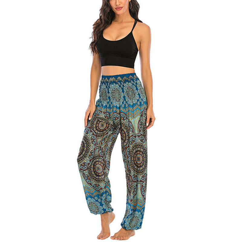 Nimara Ritual Boho Loose Round Geometric Pattern Harem Trousers Women's Yoga Pants