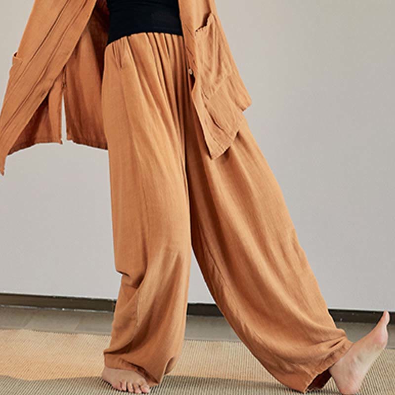 Nimara Ritual Plain Long Sleeve Coat Jacket Top Wide Leg Pants Zen Tai Chi Yoga Meditation Clothing