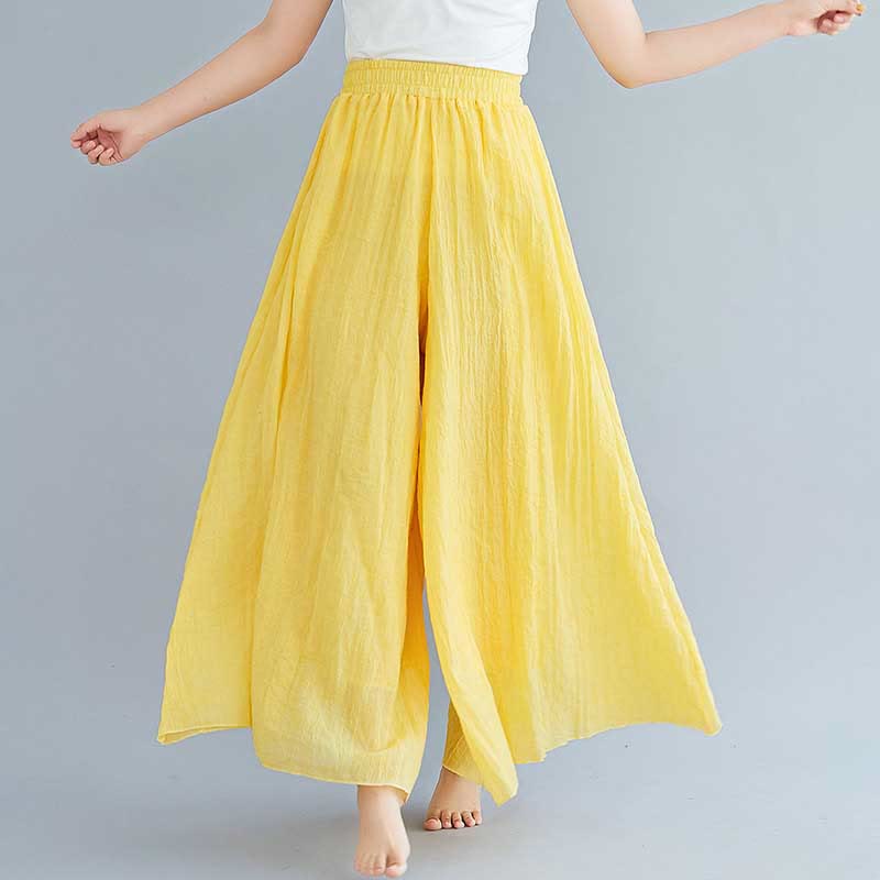 Nimara Ritual Women Casual Loose Cotton Linen Wide Leg Pants For Yoga Dance