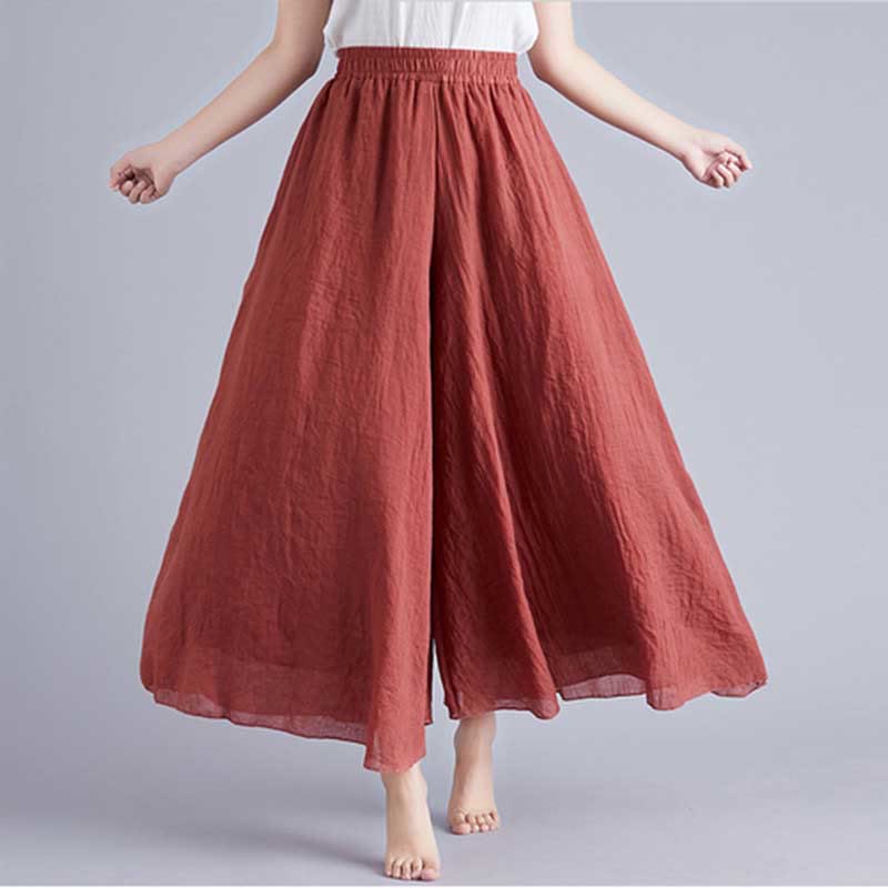 Nimara Ritual Women Casual Loose Cotton Linen Wide Leg Pants For Yoga Dance