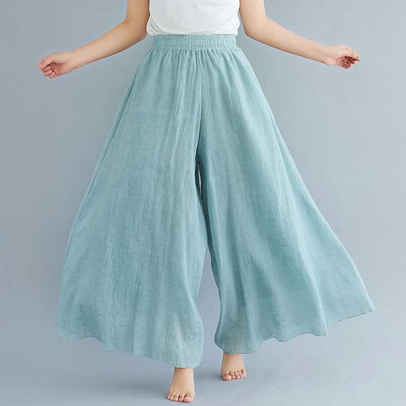 Nimara Ritual Women Casual Loose Cotton Linen Wide Leg Pants For Yoga Dance