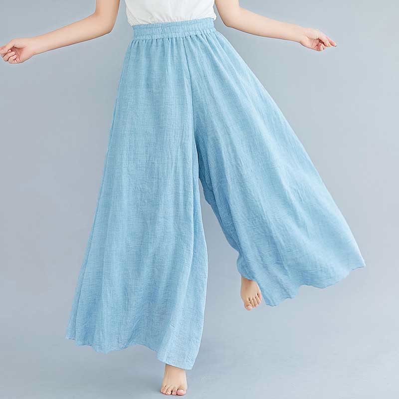Nimara Ritual Women Casual Loose Cotton Linen Wide Leg Pants For Yoga Dance