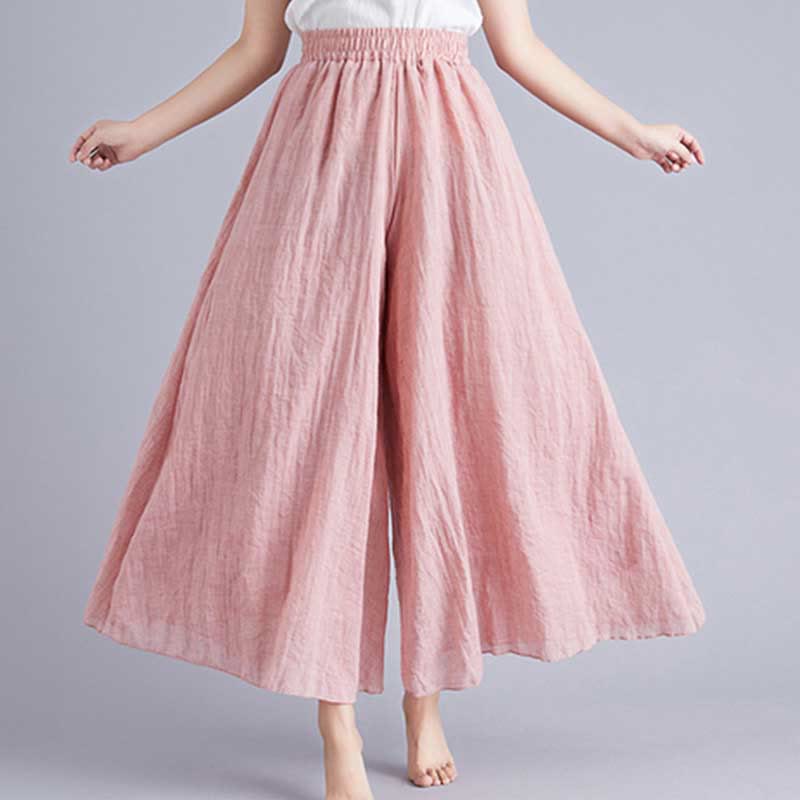 Nimara Ritual Women Casual Loose Cotton Linen Wide Leg Pants For Yoga Dance