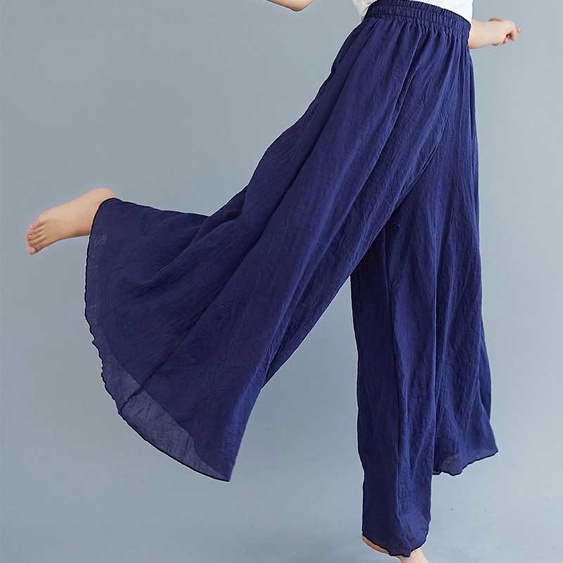Nimara Ritual Women Casual Loose Cotton Linen Wide Leg Pants For Yoga Dance