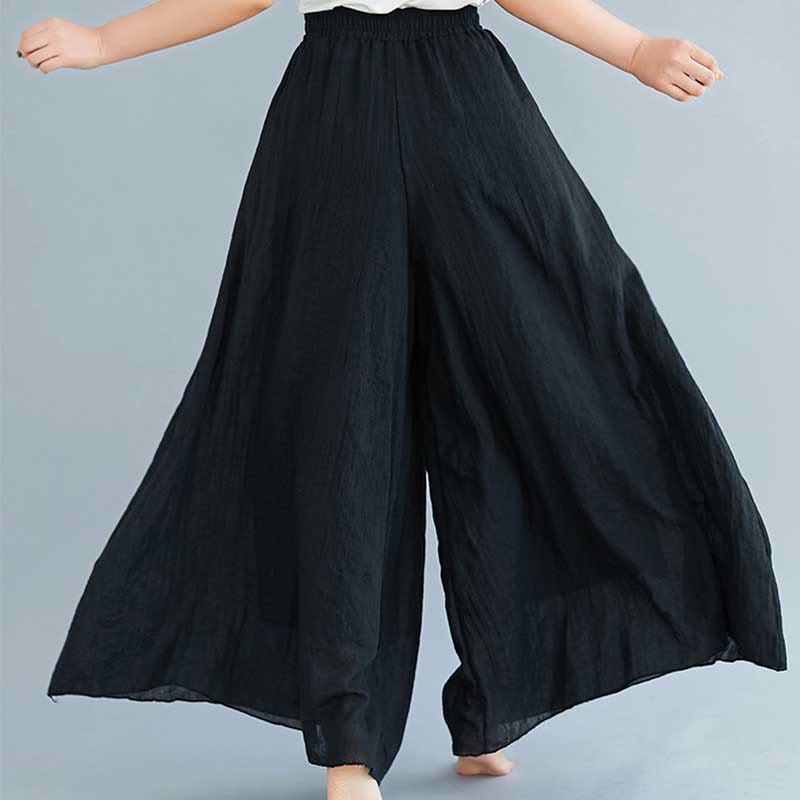 Nimara Ritual Women Casual Loose Cotton Linen Wide Leg Pants For Yoga Dance