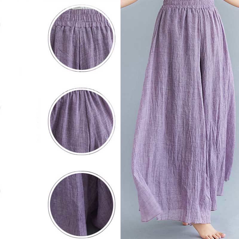 Nimara Ritual Women Casual Loose Cotton Linen Wide Leg Pants For Yoga Dance