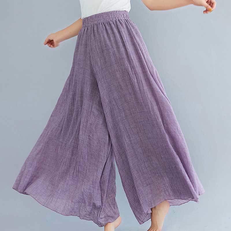 Nimara Ritual Women Casual Loose Cotton Linen Wide Leg Pants For Yoga Dance