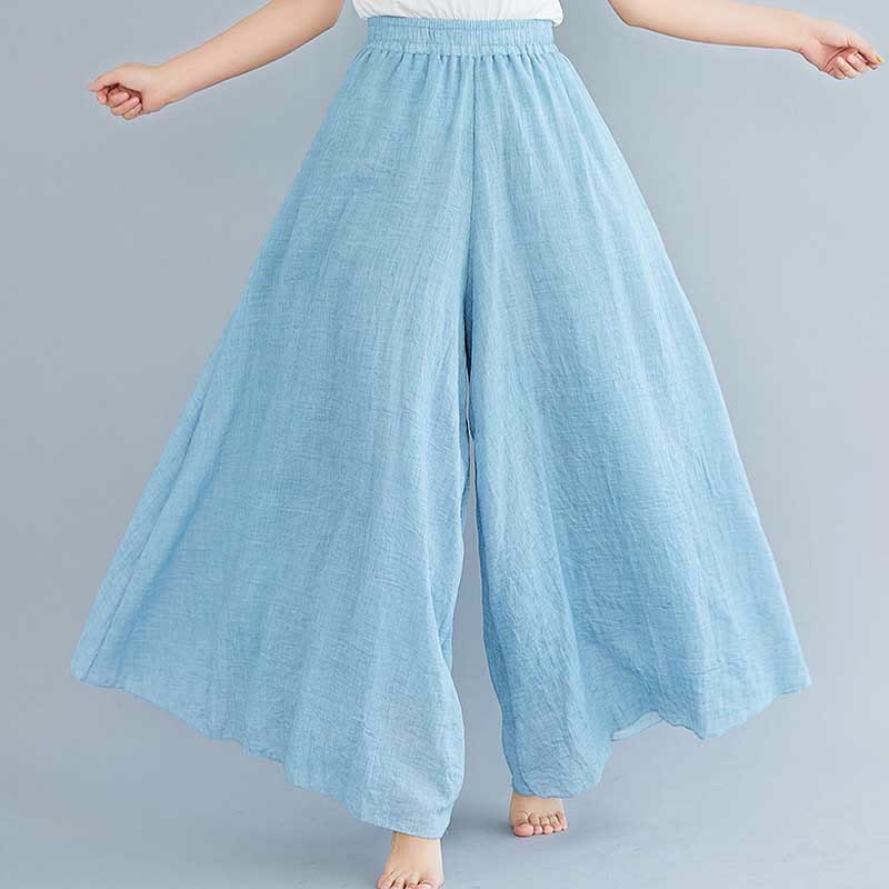 Nimara Ritual Women Casual Loose Cotton Linen Wide Leg Pants For Yoga Dance