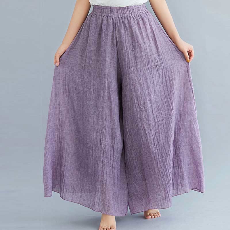 Nimara Ritual Women Casual Loose Cotton Linen Wide Leg Pants For Yoga Dance