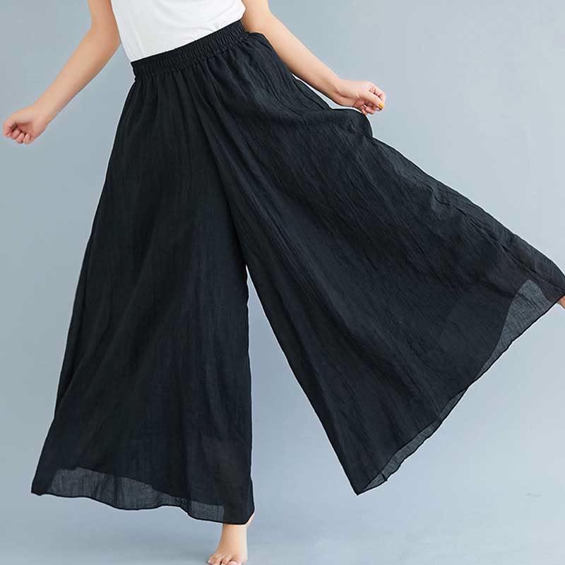 Nimara Ritual Women Casual Loose Cotton Linen Wide Leg Pants For Yoga Dance