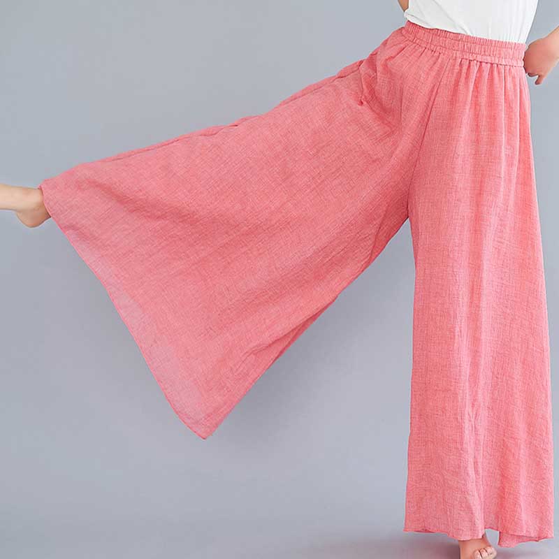 Nimara Ritual Women Casual Loose Cotton Linen Wide Leg Pants For Yoga Dance