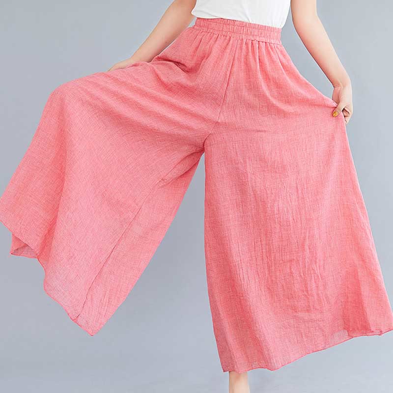Nimara Ritual Women Casual Loose Cotton Linen Wide Leg Pants For Yoga Dance