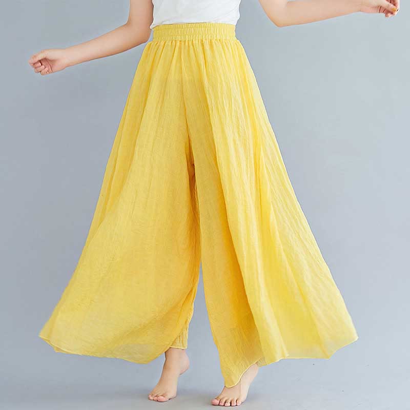 Nimara Ritual Women Casual Loose Cotton Linen Wide Leg Pants For Yoga Dance