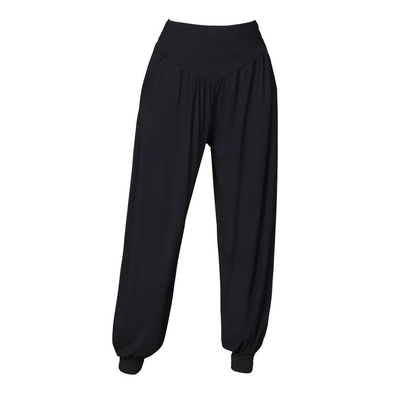 Nimara Ritual Solid Color Modal Yoga Dance High Waist Harem Pants With Pockets